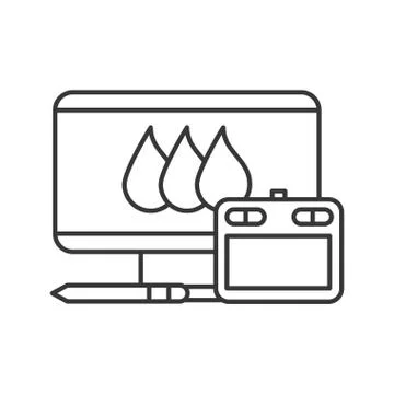 Graphic design tablet computer and digital pen Illustrazione stock