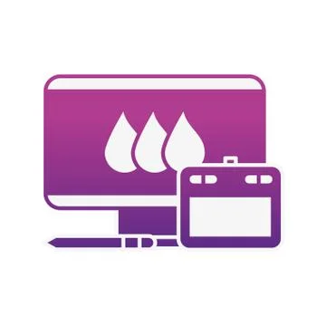 Graphic design tablet computer and digital pen Illustrazione stock