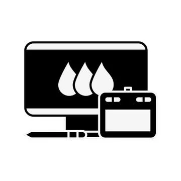 Graphic design tablet computer and digital pen Stock Illustration