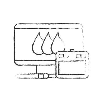 Graphic design tablet computer and digital pen Stock Illustration