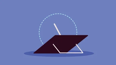 Graphic design tablet with stylus pen moving in circular motion animation f.. 動画素材 338402833