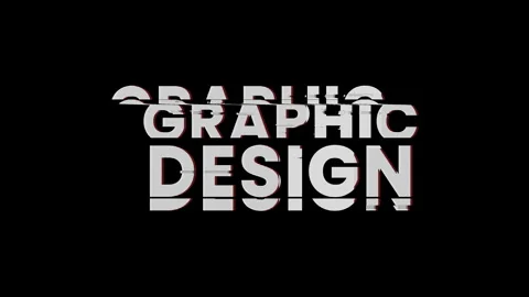 Graphic design text with glitch effects on a black background. Stock Footage 261552396
