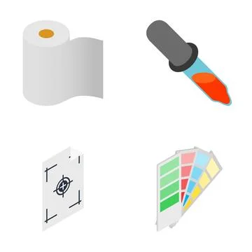 Graphic design tools and printing supplies collection 스톡 일러스트