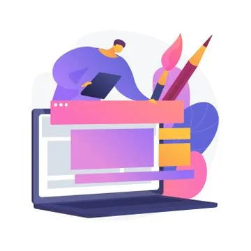 Graphic design video tutorial vector concept metaphor. Stock Illustration