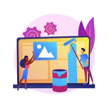 Graphic design video tutorial vector concept metaphor. Illustrazione stock