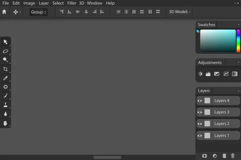 Graphic design web application panel Stock Illustration
