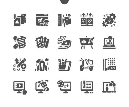 Graphic design, web design, development. Creativity and idea. Stockillustratie