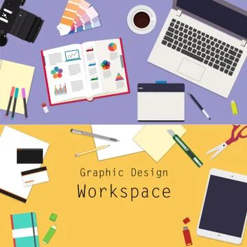Graphic Design workspace Stock Illustration