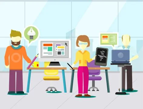 Graphic Designer and Computer Development Vector イラスト素材