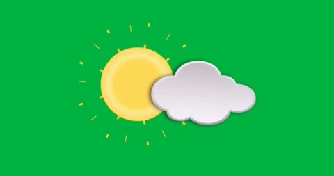 Graphic designer applying vector sun and cloud icon with transparent background Stock Footage 317595466