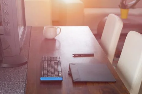 Graphic designer desk Stock Photos