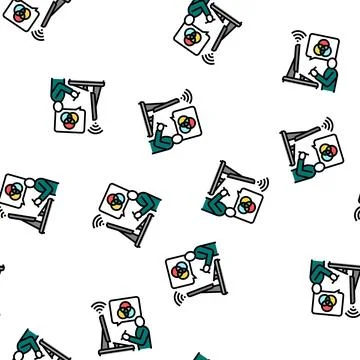 Graphic designer freelance vector seamless pattern 스톡 일러스트