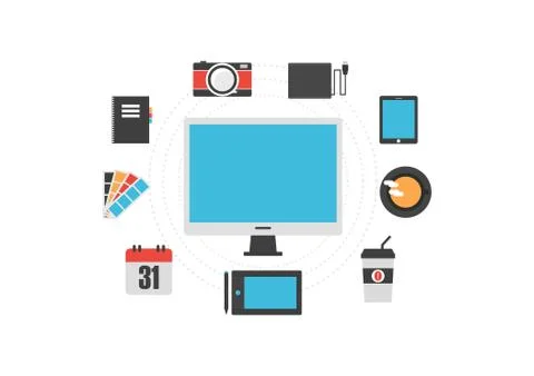 Graphic designer gadget Illustrazione stock