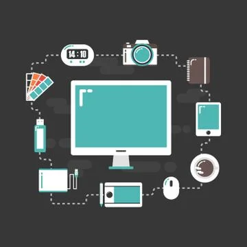 Graphic designer gadget 스톡 일러스트