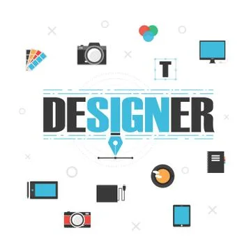 Graphic designer gadget 스톡 일러스트