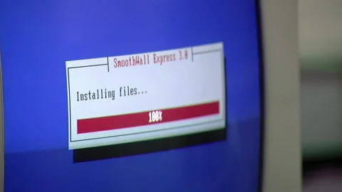 Graphic Designer Installing Software in an Old Computer. Close Up. Stock Footage 221731903