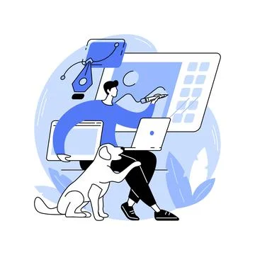 Graphic designer isolated cartoon vector illustrations. Illustrazione stock