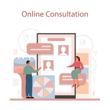 Graphic designer or digital illustrator online service or platform. Stock Illustration