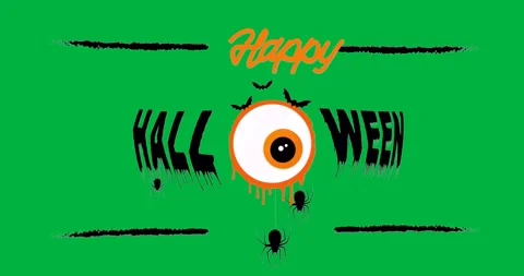 Graphic designer placing Halloween design on clear background, dripping eyeball, Stock Footage 317480188