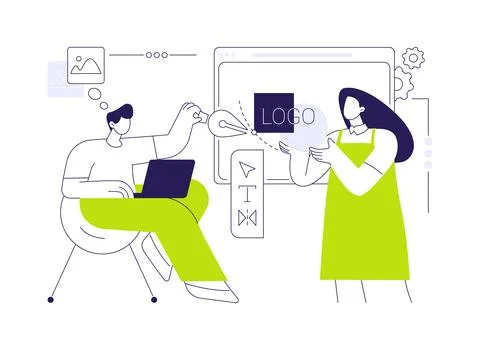 Graphic designer software abstract concept vector illustration. Stock Illustration