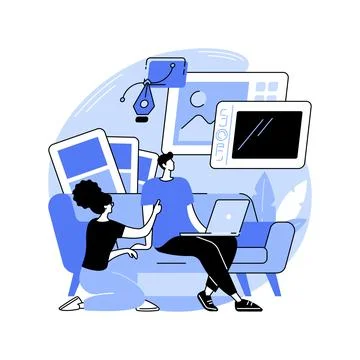 Graphic designer software isolated cartoon vector illustrations. Stock Illustration
