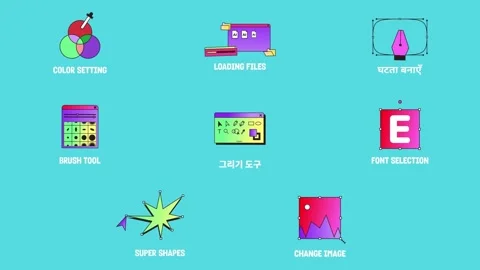 Graphic Designer Tools Icons And Titles for After Effects Stock After Effects