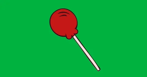 Graphic designer using floating red candy apple icon on transparent background Stock Footage 317527396