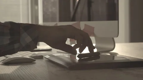 Graphic designer using technology Stock Footage 63619530