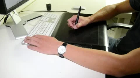 Graphic designer at work Stock Footage 12016986