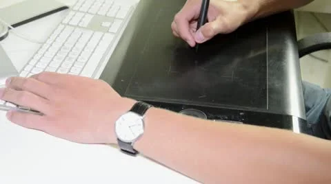 Graphic designer at work Stock Footage 12017078