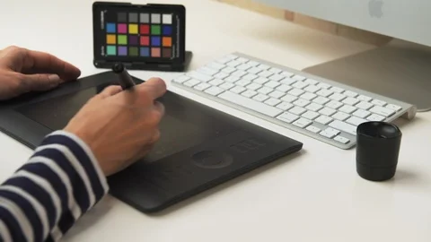 Graphic designer at work Video stock 93497041