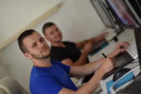 Graphic designer at work Stock Photos