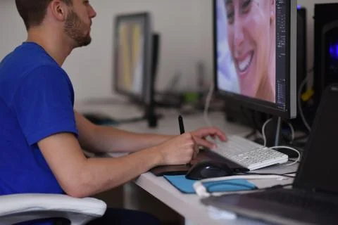 Graphic designer at work Foto stock