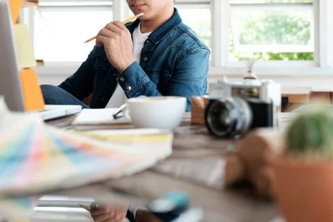 Graphic designer working. Stock Photos