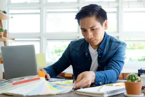 Graphic designer working. Stock Photos