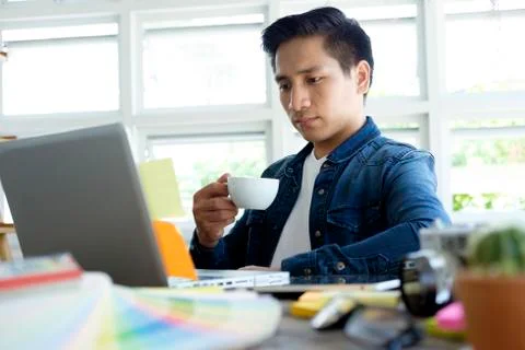 Graphic designer working. Stock Photos