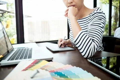 Graphic designer working. Stock Photos