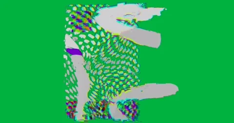 Graphic designers using glitch art pattern over transparent background with RGB Stock Footage 317479995