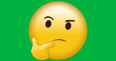 Graphic designers using thinking face emoji on transparent background, conveying Stock Footage 317669487