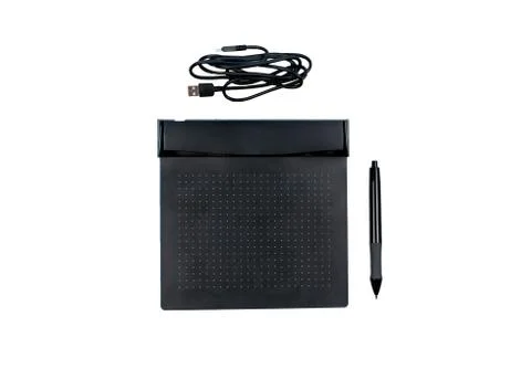 Graphic digital tablet with pen for illustrators and designers, isolated on a Stock Photos