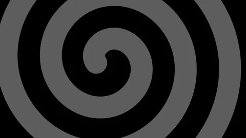 Graphic drawing in black and white with stroboscopic and hypnotic effect. Stock Footage 119008233