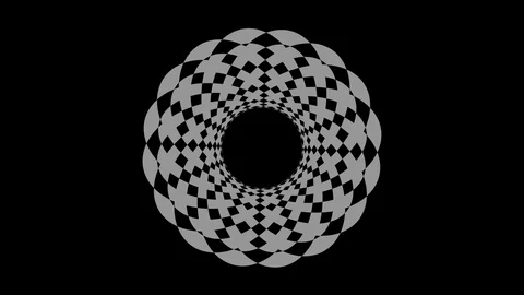 Graphic drawing in black and white with stroboscopic and hypnotic effect. Stock Footage 119627131