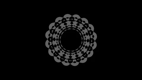 Graphic drawing in black and white with stroboscopic and hypnotic effect. Vidéo 123415575