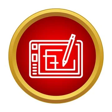 Graphic drawing tablet icon for digital art and design Stock-Illustration