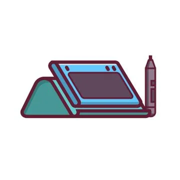 Graphic Drawing Tablet with Stylus Icon Stock Illustration