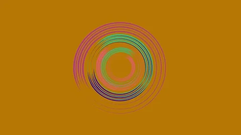 Graphic drawings that rotate in the center changing color. Stockbeeldmateriaal 116866231