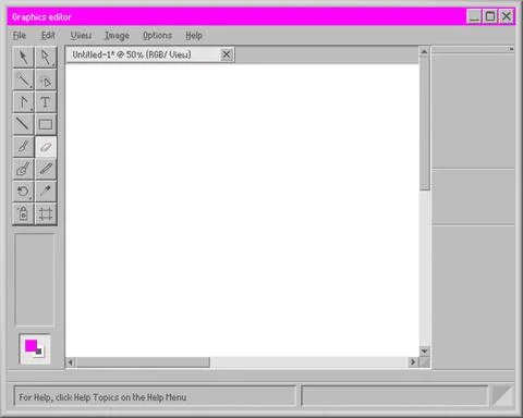 Graphic editor retro interface. Old drawing illustrator and web art program with Stock Illustration