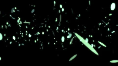 Graphic effect of moving green oval particles on a black background Stock Footage 241104500