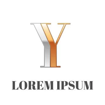 Graphic elegant silver and gold impossible font, symbol, alphabet, Letter Y Stock Illustration