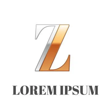 Graphic elegant silver and gold impossible font, symbol, alphabet, Letter Z Stock Illustration